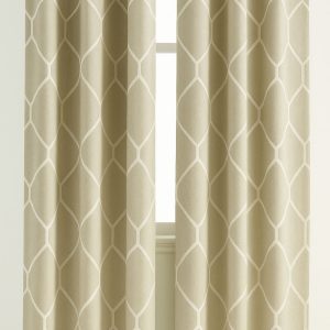 Elegant Geometric Beige Curtain Panel
